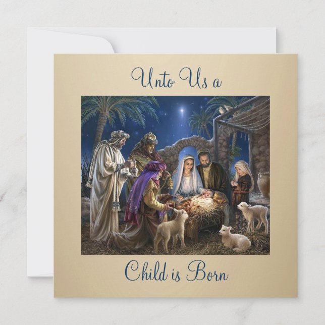 Tarjeta The Nativity of Baby Jesus Christmas Greetings (Anverso)