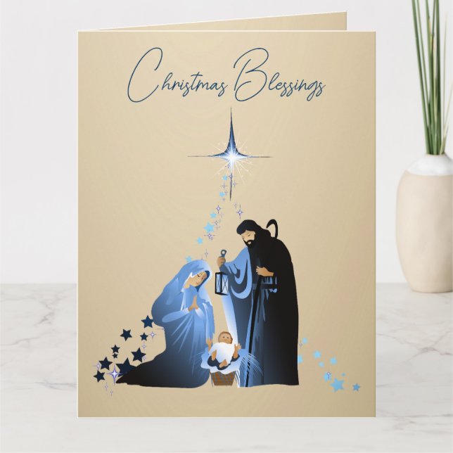 Tarjeta The Nativity of Baby Jesus Christmas Greetings (Anverso)