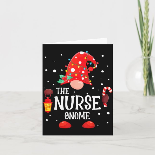 Tarjeta The Nurse Gnome Matching Family Christmas Gnome Pa (Anverso)