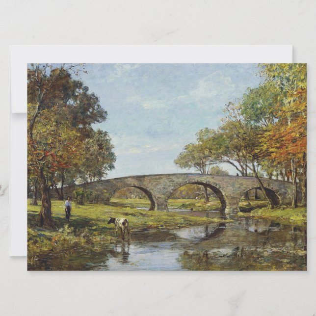 Tarjeta The Old Bridge (por Theodore Robinson) (Anverso)