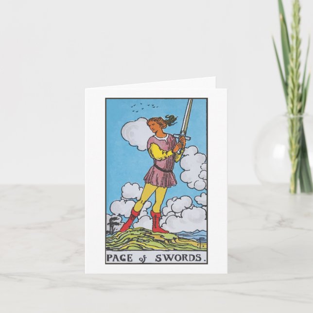 Tarjeta The Page of swords blank card (Anverso)