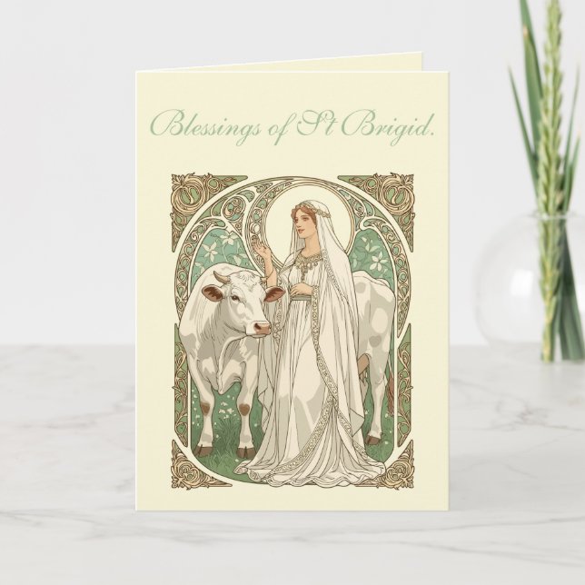 Tarjeta The Patron Saint of Dairy Workers St Brigid (Anverso)