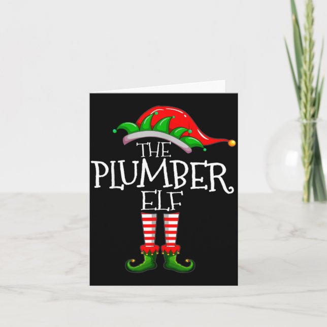 Tarjeta The Plumber Elf Christmas Gift, Plumbing Xmas Paja (Anverso)