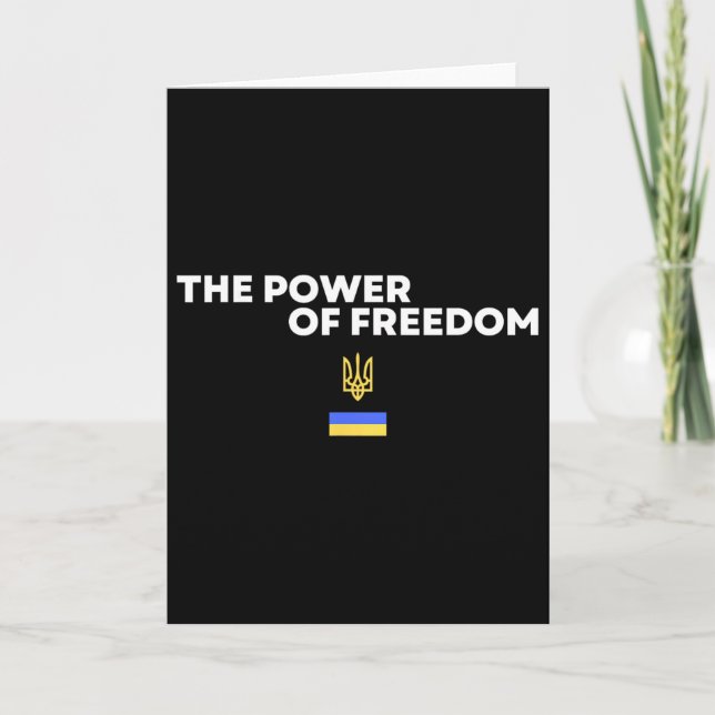 Tarjeta The Power Of Freedom Trident Ukrainian Flag Symbol (Anverso)