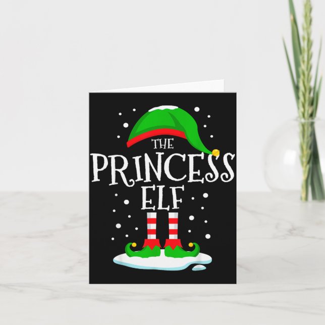 Tarjeta The Princess Elf Christmas Family Matching Xmas Wo (Anverso)