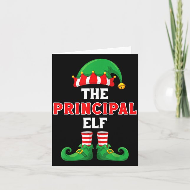 Tarjeta The Principal Elf Christmas For Principal School P (Anverso)