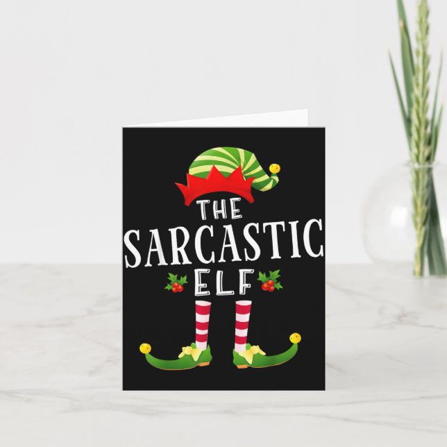 Tarjeta The Sarcastic Elf Christmas Matching Pajama  (Anverso)