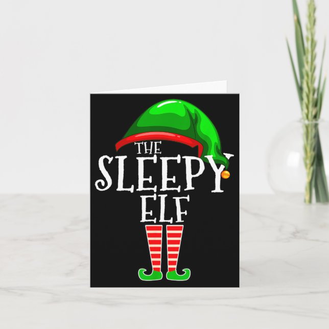 Tarjeta The Sleepy Elf Group Matching Family Christmas Gif (Anverso)