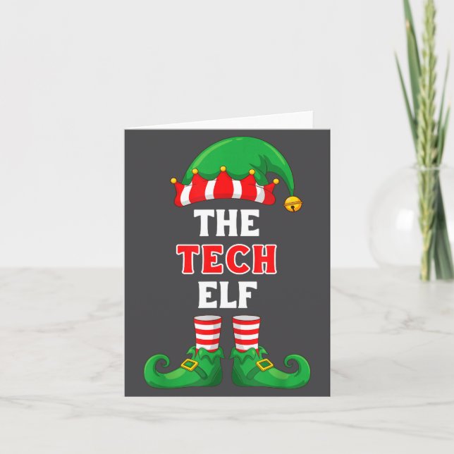 Tarjeta The Tech Elf Shirt Christmas For It Guy Tech Suprt (Anverso)