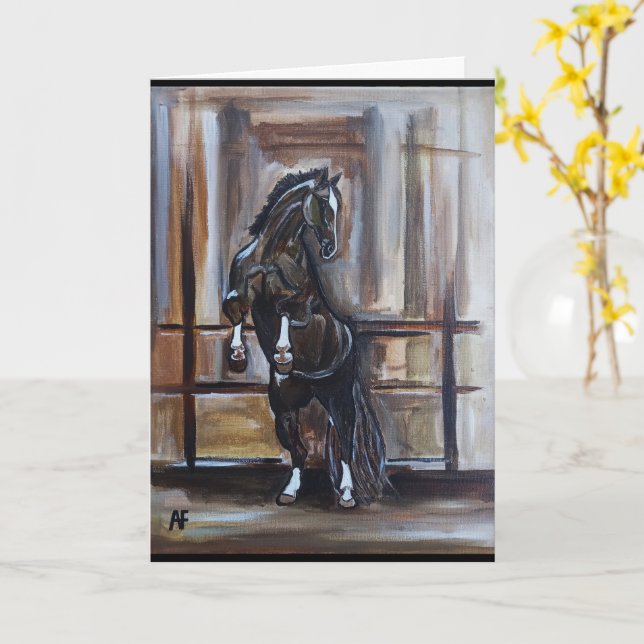 Tarjeta The Wild Horse Painting by Alfred Fox (flor amarilla)