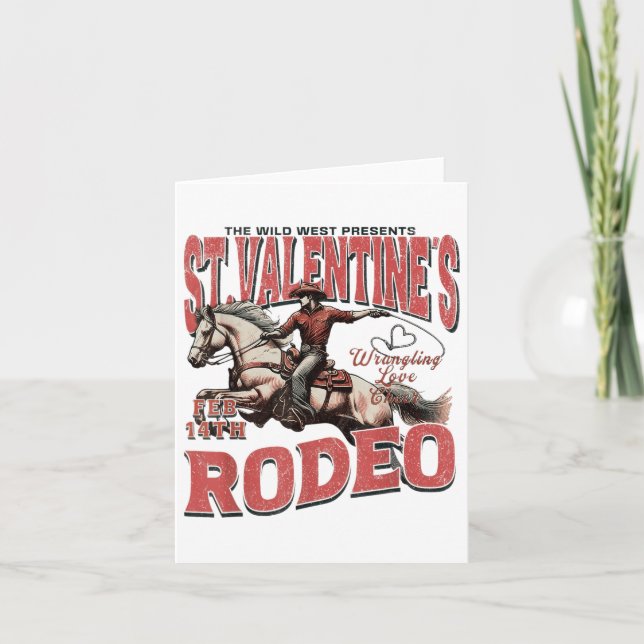 Tarjeta The Wild West Presenta Rodeo de San Valentín  (Anverso)