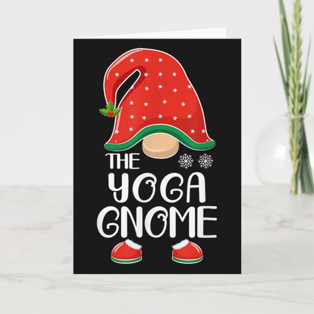 Tarjeta The Yoga Gnome Elf Matching Family Group Christmas (Anverso)
