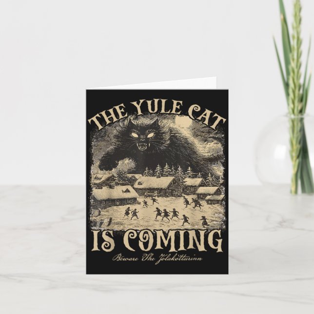 Tarjeta The Yule Cat Is Coming Icelandic Christmas Cat Mom (Anverso)