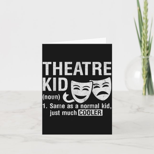 Tarjeta Theatre Kid Definition Lover Actor Musical Theater (Anverso)