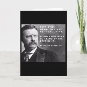 Tarjeta Theodore Roosevelt Pro-democracia Anti-trump Patri
