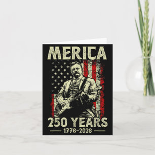 Tarjeta Theodore Roosevelt tocando guitarra Rock N Roll