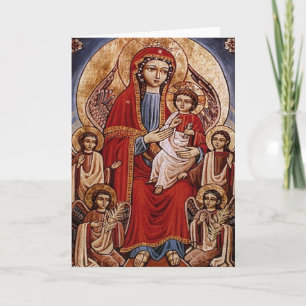 Tarjeta Theotokos con el niño de Cristo