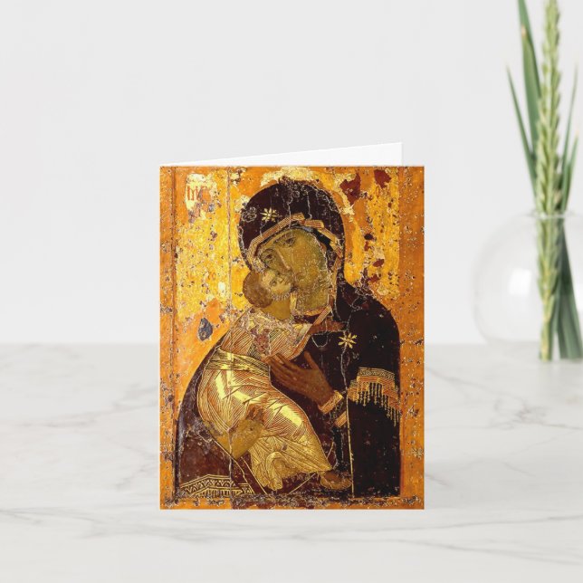 Tarjeta Theotokos de Vladimir Pascha (Pascua) (Anverso)