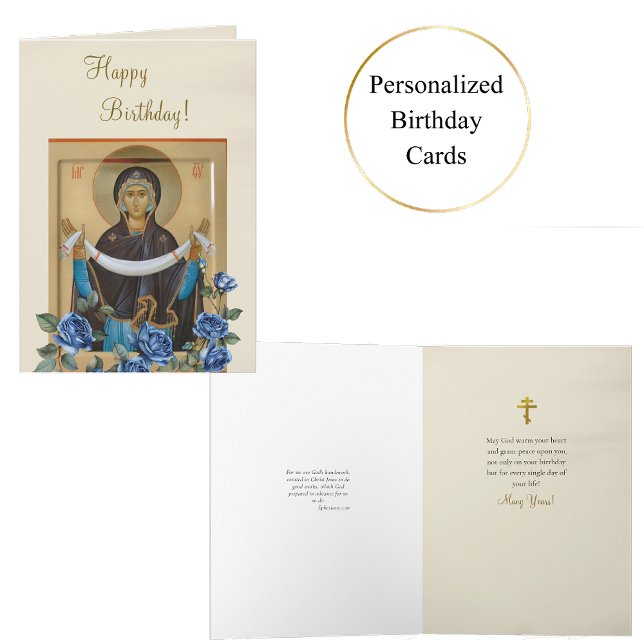 Tarjeta Theotokos Holy Protection Icon Birthday       (Subido por el creador)