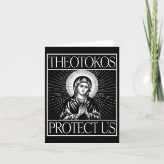 Tarjeta Theotokos Protégenos Santa María Ortodoxa Cristian