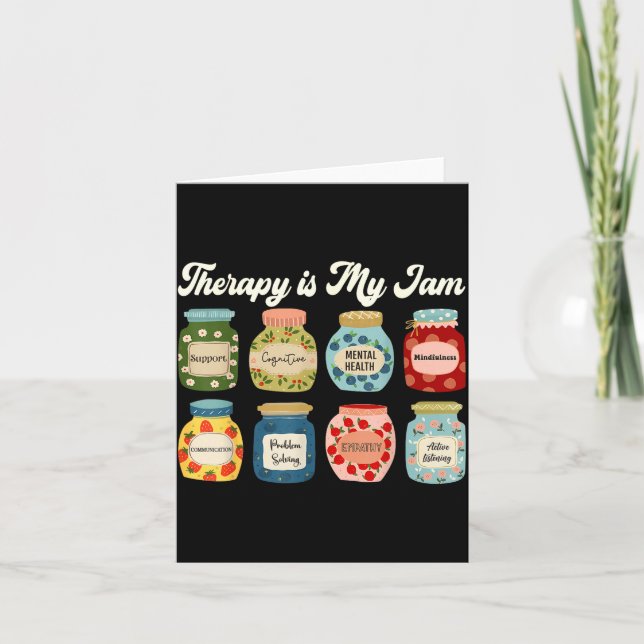 Tarjeta Therapy Is My Jam Therast Counselor Mental Health  (Anverso)