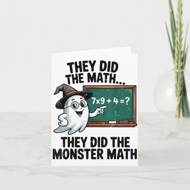 Tarjeta They Did Monster Math Teacher Halloween Costume Ma (Anverso)