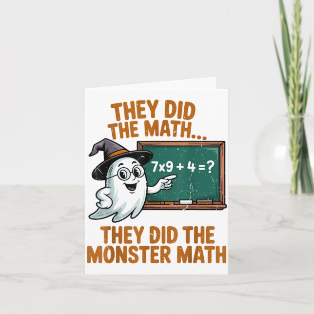 Tarjeta They Did Monster Math Teacher Halloween Costume Pr (Anverso)