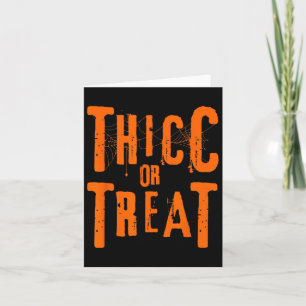 Tarjeta Thicc O Trate Gracioso Halloween Entrenamiento Fit