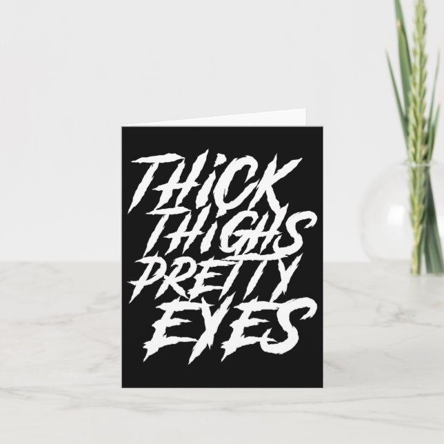 Tarjeta Thick Thighs Bonitos Ojo Gimnasio Gracioso Niña Le (Anverso)