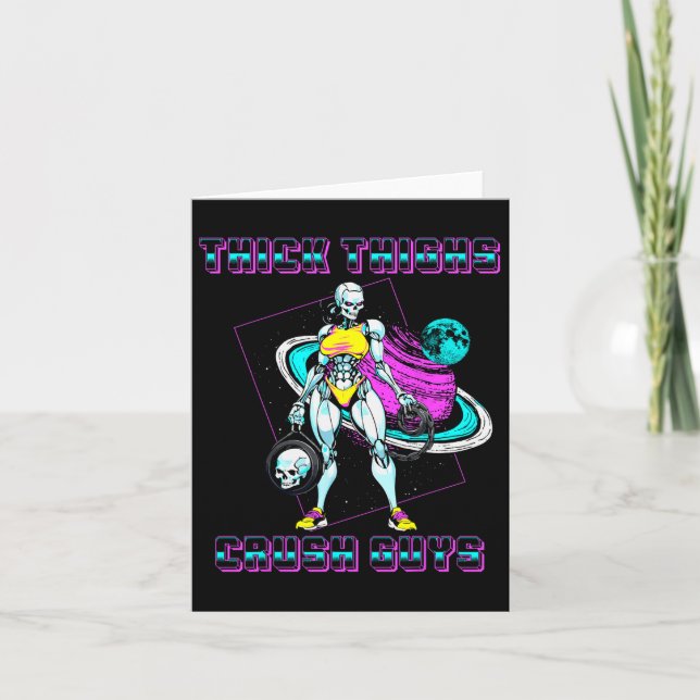 Tarjeta Thick Thighs Crush Chicos Hombres Construcción de  (Anverso)