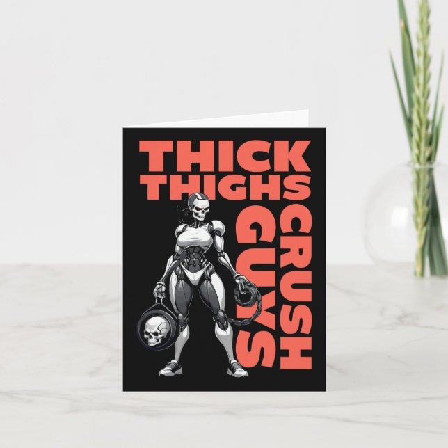 Tarjeta Thick Thighs Crush Chicos Hombres Construcción de  (Anverso)
