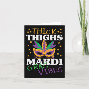 Tarjeta Thick Thighs Mardi Gras Vibes Gym Grasa Martes Muj