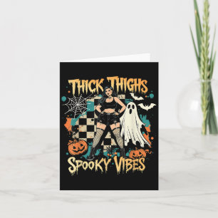 Tarjeta Thick Thighs Soky Vibes Funny Ghost Halloween