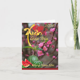 Tarjeta Thiep Tết Chúc Mừng Năm Mới Feliz Año Nuevo 2024