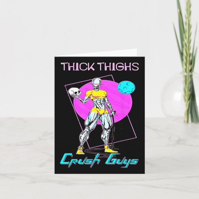 Tarjeta Thiick Thighs Crush Hombres Halterofilia Bodybuild (Anverso)