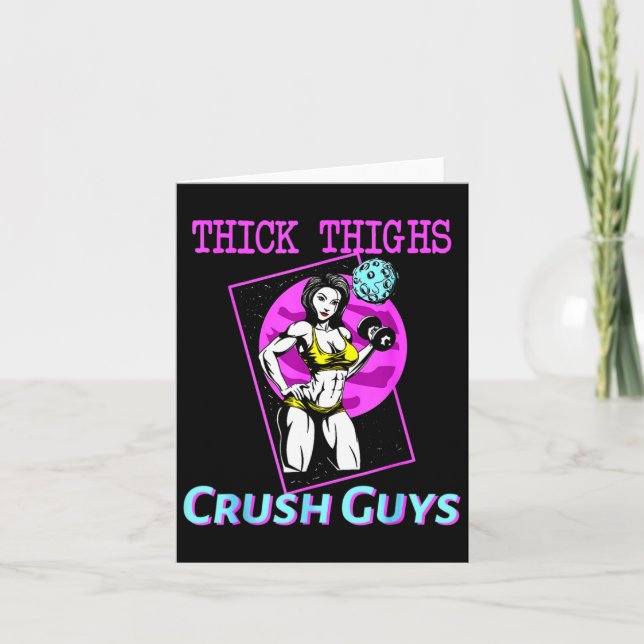 Tarjeta Thiick Thighs Crush Hombres Halterofilia Bodybuild (Anverso)