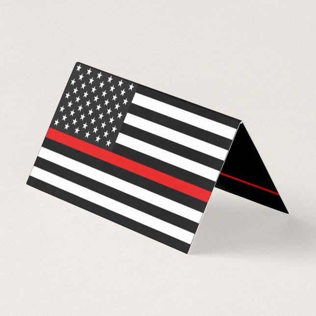 Tarjeta Thin Red Line American Flag Memorial (Reverso)