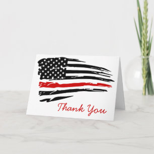 Tarjeta Thin Red Line Firefighter Gracias