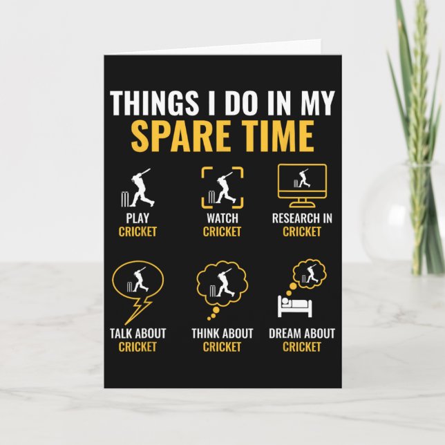 Tarjeta Thing I Do In My Spare Time Cricket Sport Cricket  (Anverso)