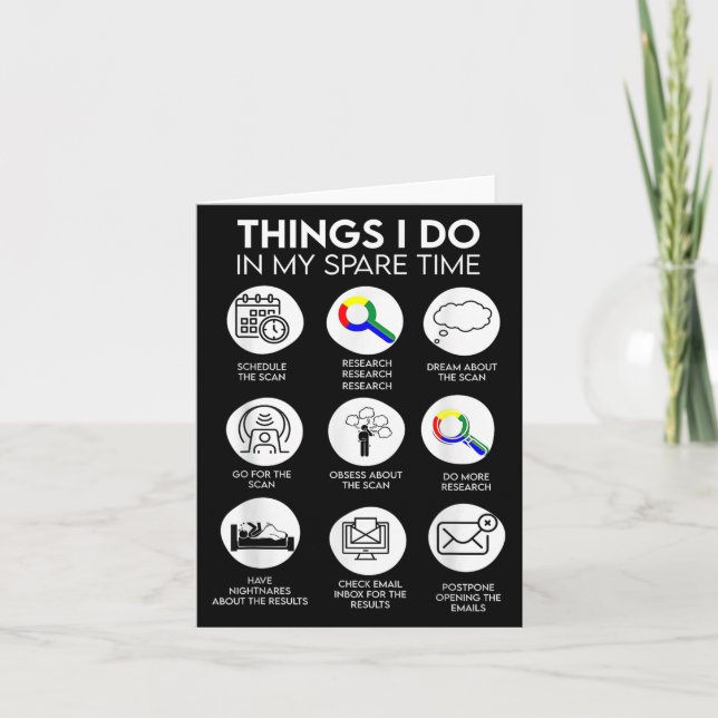 Tarjeta Things I Do In My Spare Time Cancer Patient With S (Anverso)