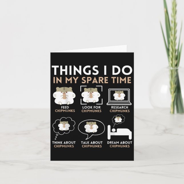 Tarjeta Things I Do In My Spare Time Chipmunk Lover Funny  (Anverso)