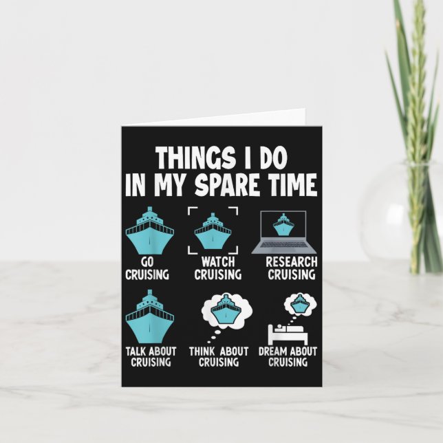 Tarjeta Things I Do In My Spare Time Cruise Cruising Lover (Anverso)