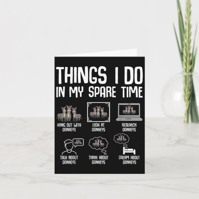 Tarjeta Things I Do In My Spare Time Women Men Kids  (Anverso)