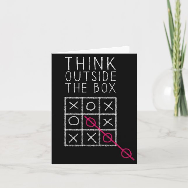 Tarjeta Think Outside The Box _ Tic Tac Toe _ Funny Sy Ner (Anverso)