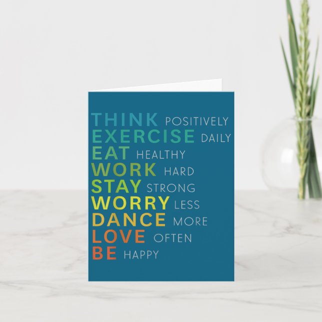 Tarjeta Think Sitive Affirmation Insrational Motivational  (Anverso)