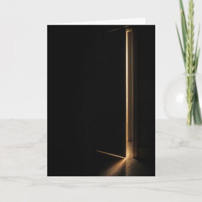 Tarjeta Thinking of You Beam of Light In Doorway (Anverso)