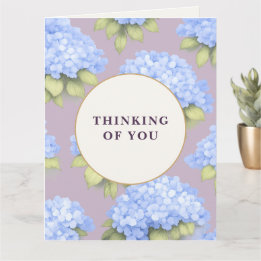 Tarjeta Thinking of You Card | Blue Hydrangea Floral