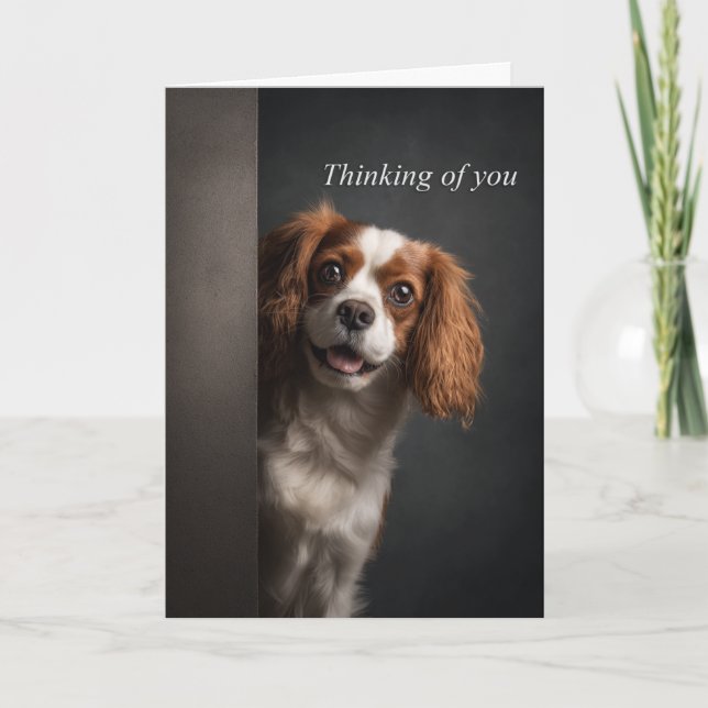 Tarjeta Thinking of You Cavalier Spaniel (Anverso)