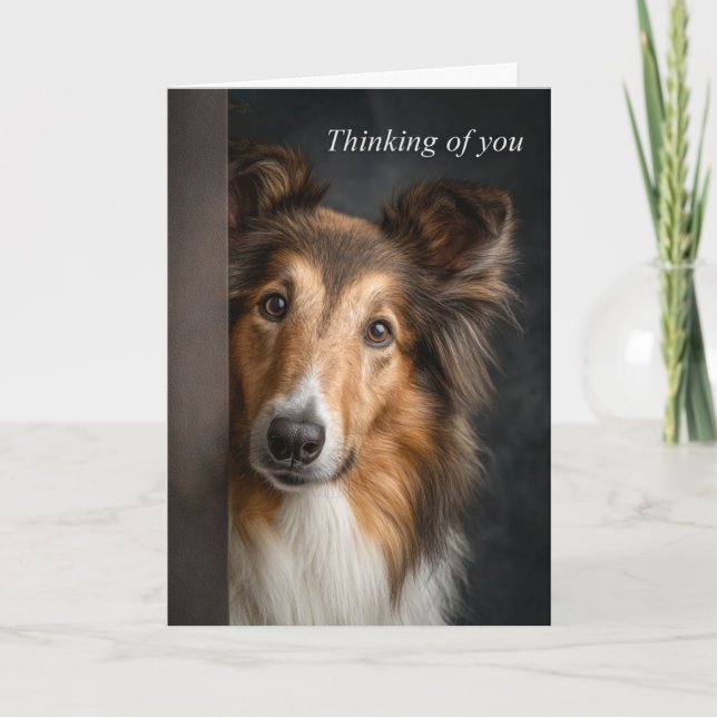Tarjeta Thinking of You Collie (Anverso)
