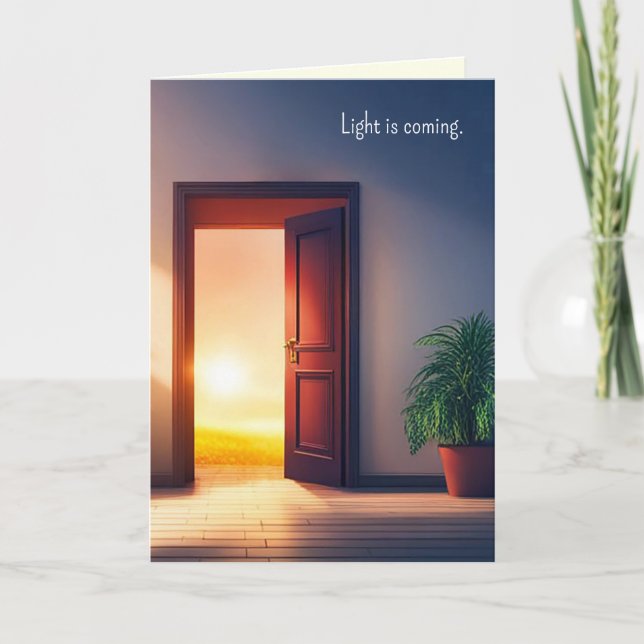 Tarjeta Thinking of You Door with Sunshine  (Anverso)